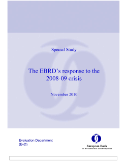 The EBRD`s response to the 2008/2009 crisis