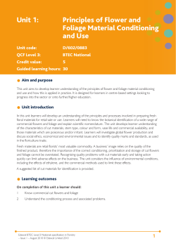 Unit 1: Principles of Flower and Foliage Material