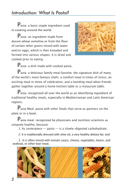 Introduction: What Is Pasta? - International Pasta Organisation