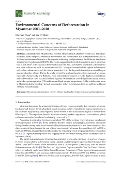 Environmental Concerns of Deforestation in Myanmar 2001&ndash;2010
