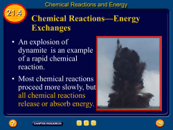 Chemical Reactions&mdash;Energy Exchanges