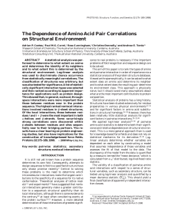 The dependence of amino acid pair correlations on structural