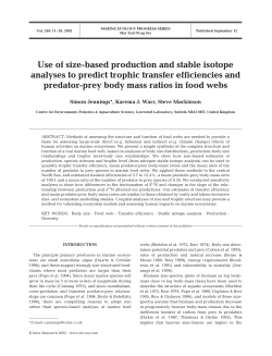 Use of size-based production and stable isotope analyses to predict