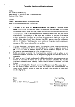 1- This refers to your letter No. NB.SPD/----IRIDF