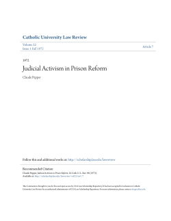 Judicial Activism in Prison Reform
