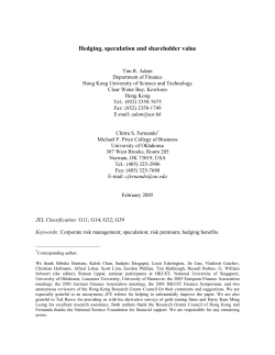 Hedging, speculation and shareholder value