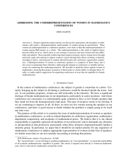 Addressing the underrepresentation of women in mathematics