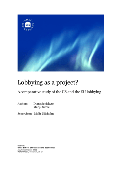 Lobbying as a project?