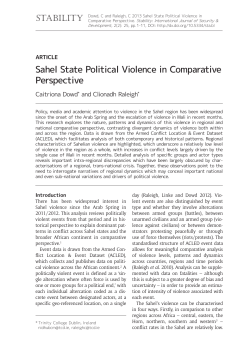Sahel State Political Violence in Comparative Perspective