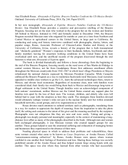 Ana Elizabeth Rosas. Abrazando el Esp&iacute;ritu: Bracero Families