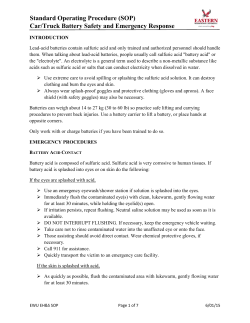 Standard Operating Procedure (SOP) Car/Truck Battery Safety and