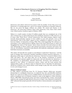 Prospects of Educating for Democracy in Struggling Third Wave