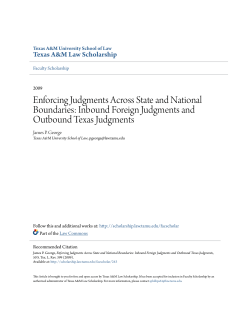 Inbound Foreign Judgments and Outbound Texas Judgments