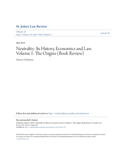 Neutrality: Its History, Economics and Law. Volume 1: The Origins