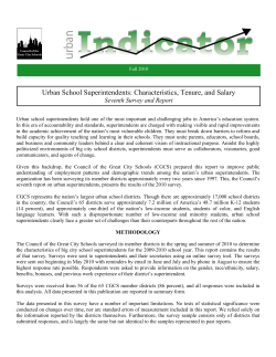 Urban School Superintendents: Characteristics, Tenure, and Salary