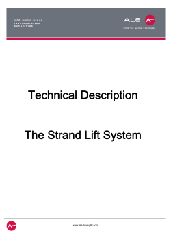 EQUIPMENT DATA SHEETS - The Strand Lift