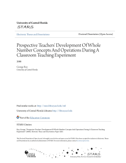 Prospective Teachers` Development Of Whole Number