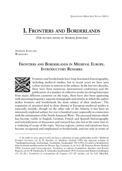 I. FRONTIERS AND BORDERLANDS