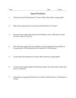 Speed Problems - Northern Highlands