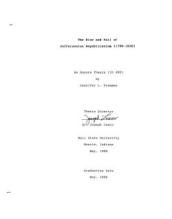 An Honors Thesis (ID 499) Jennifer L. Freeman Thesis Director Ball