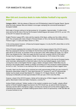 Man Utd and Juventus deals to make Adidas football`s top sports