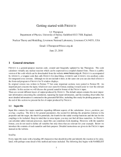 Getting started with FRESCO