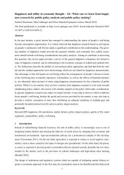 Happiness and utility in economic thought &ndash; Or: What can we learn