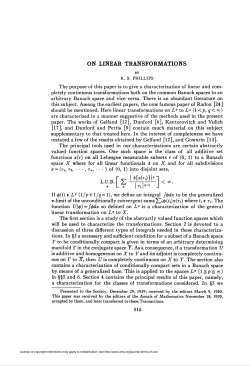 ON LINEAR TRANSFORMATIONS - American Mathematical Society