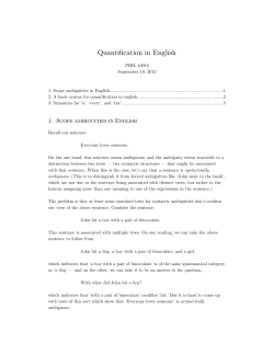 Introduction to quantifier movement and quantification in English