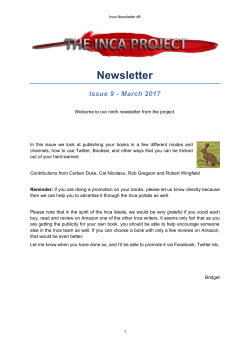 Newsletter - The Inca Project