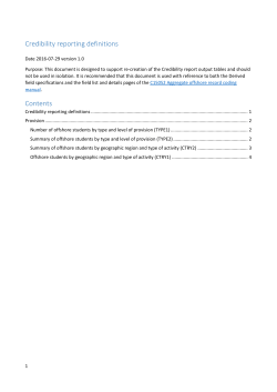 Credibility reporting definitions