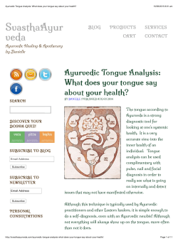 Ayurvedic Tongue Analysis: What does your tongue say about your