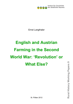 English and Austrian Farming in the Second World War: `Revolution