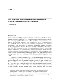 INFLUENCE OF IFRS ON EARNINGS MANIPULATION: EVIDENCE