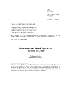 IMPROVEMENT OF TRANSIT SYSTEMS IN THE HORN OF AFRICA