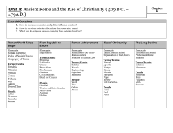 Unit 4: Ancient Rome and the Rise of Christianity ( 509 B.C. &ndash; 479A.D.)