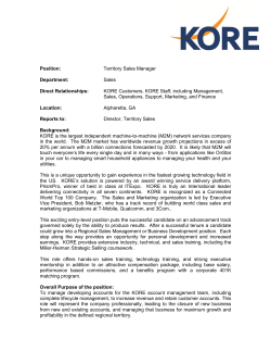 Position: Territory Sales Manager Department: Sales Direct