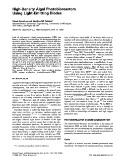 Hig h-Density Algal Photobioreactors Using Light