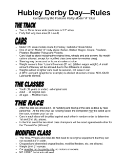 Hubley Derby Day&mdash;Rules - Paradise Valley Model A Ford Club