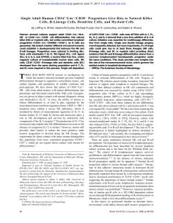 Single Adult Human CD34 /Lin /CD38 Progenitors Give Rise to