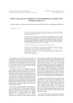 Effect of age and sex on digestive tract morphometry of