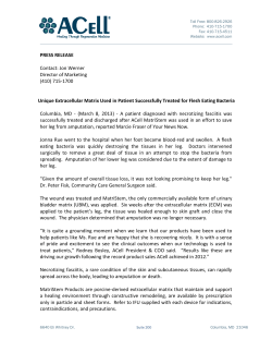 Unique Extracellular Matrix Used in Patient Successfully Treated for