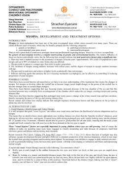 Myopia Control - Strachan Eyecare Plus