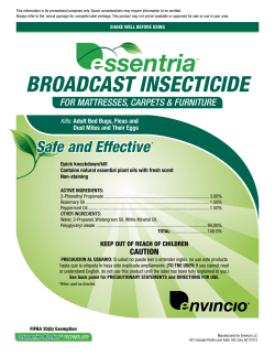 Essentria Bed Bug Broadcast Insecticide Label
