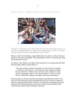 Child Soldiers Article - Unlimited Partnership