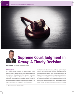 Supreme Court Judgment in Droog: A Timely Decision
