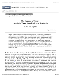 Kevin McLaughlin - The Coming of Paper - CLAS Users