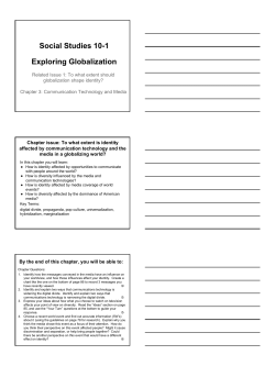 Social Studies 10-1 Exploring Globalization