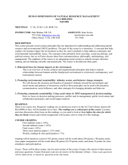 Human Dimensions of Natural Resource Management
