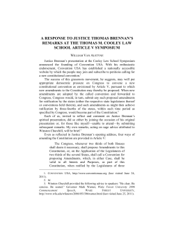 A Response To Justice Thomas Brennan`s Remarks At The Thomas
